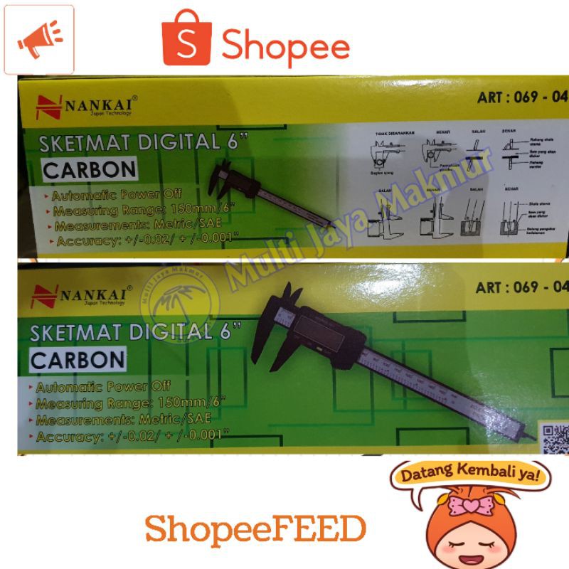 NANKAI SIGMAT DIGITAL LCD SCREEN JANGKA SORONG SKETMAT VERNIER CALIPER