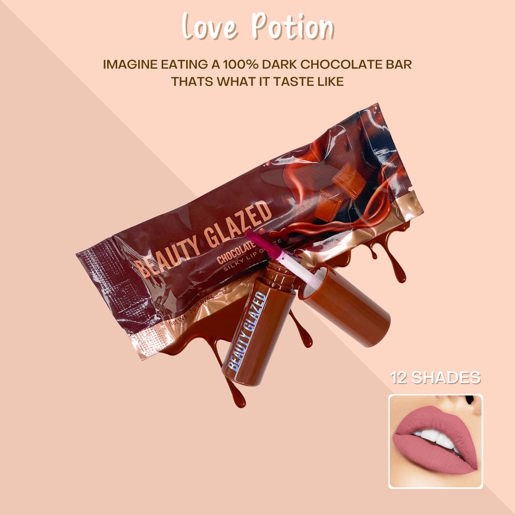 BEAUTY GLAZED CHOCOLATE LIPSTICK MATTE LIP WATERPROOF MOISTURIZING GLOSS LONGLASTING ORIGINAL