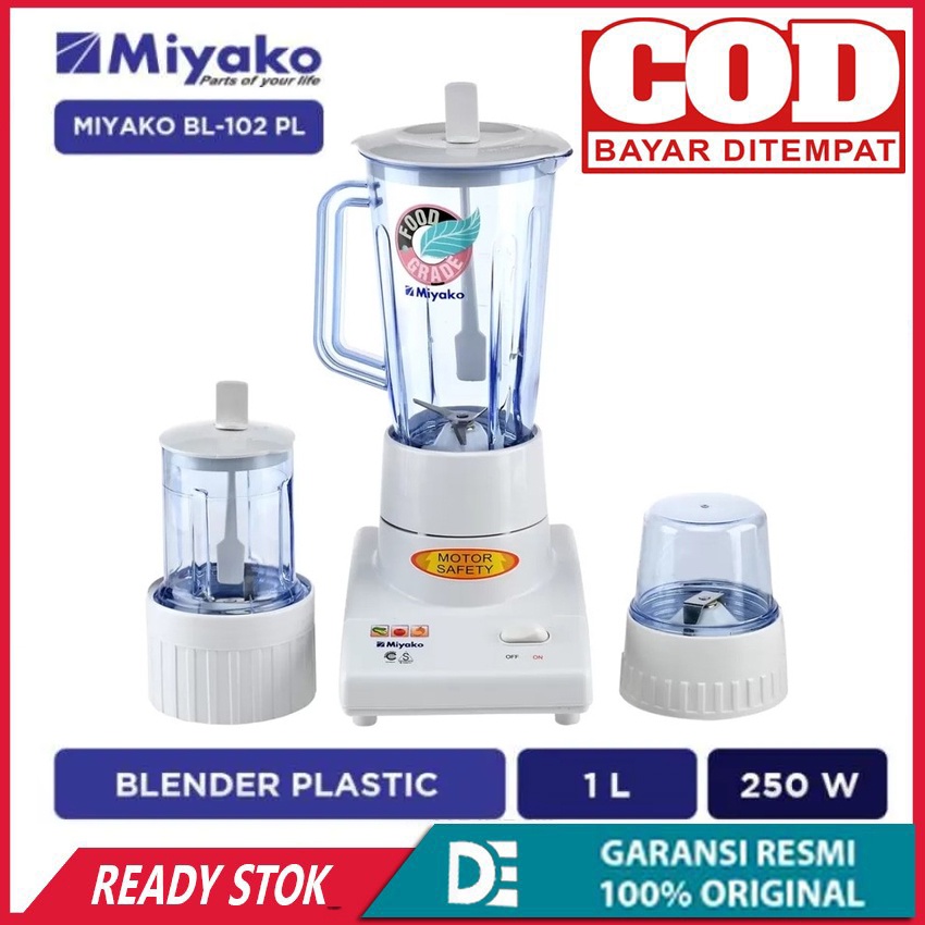 Miyako BL-102 PL Blender Plastik 1Liter Putih