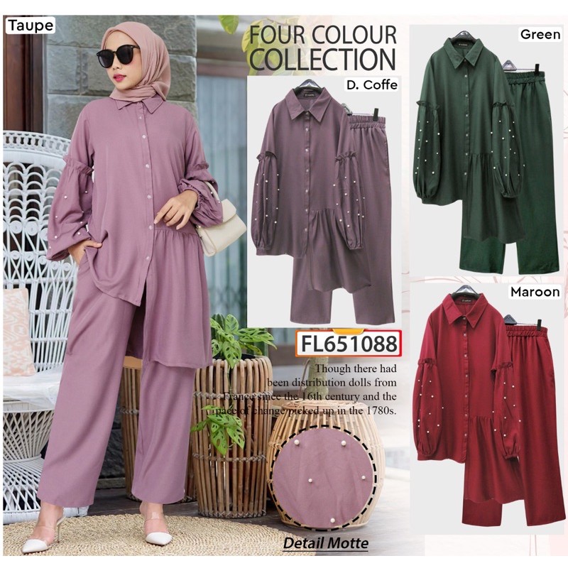 BISA COD SETELAN CELANA TUNIK SETELAN TUNIK SHAKILA BY EXTU