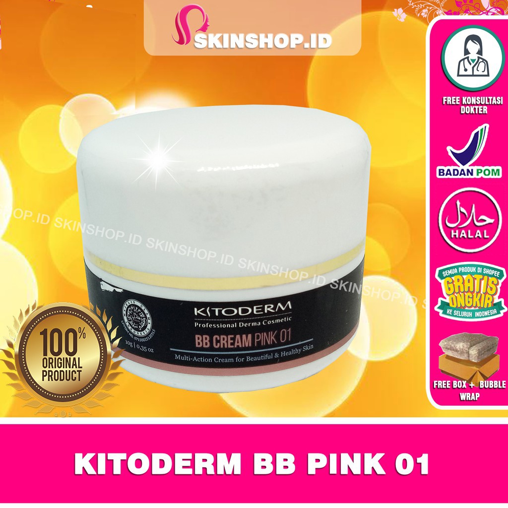 Kitoderm BB Cream Pink 01 10gr Original / Alas Bedak Warna Pink BPOM Aman