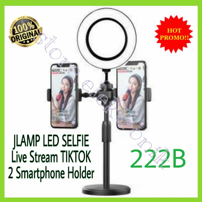 JLAMP LED Selfie Ring Light Live Stream TIKTOK 6 Inch 2 Holder - 222B