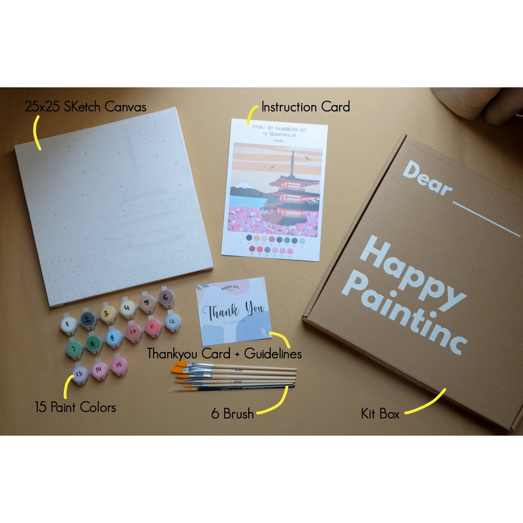 

YUH Paint by Numbers Kit: Kyoto Paint Inc. ID Paint by Number Painting Kit