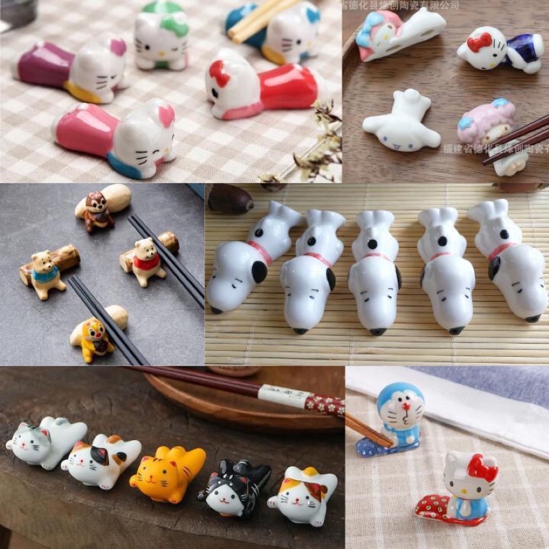 Set Chopstick Rest Tatakan Sumpit Aneka Karakter
