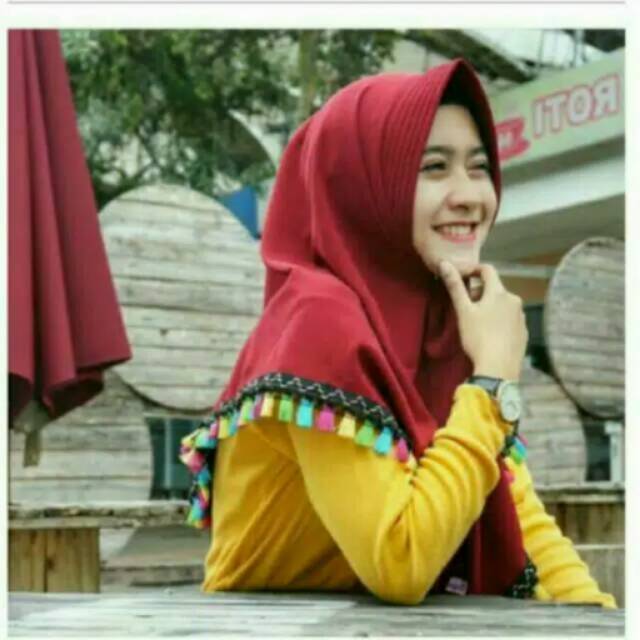 Khimar tasel pet / khimar rainbow pet / khimar murah