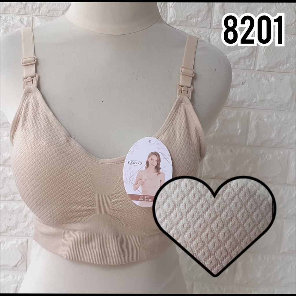 Bra Menyusui Sorex 8201 34-38 Pink Nursing Bra BH Busa Sedang Tanpa Kawat Kait 3 Setara Cup B ( Dengan Packaging Cantik ) BTK kait 3