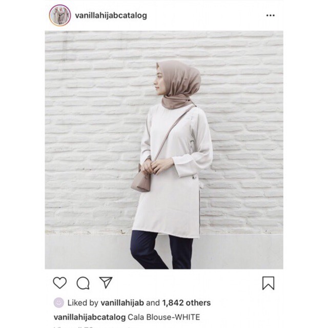 CALA BLOUSE (L) VANILLA HIJAB | ATASAN WANITA | BAJU MUSLIM | PRELOVED BAGUS