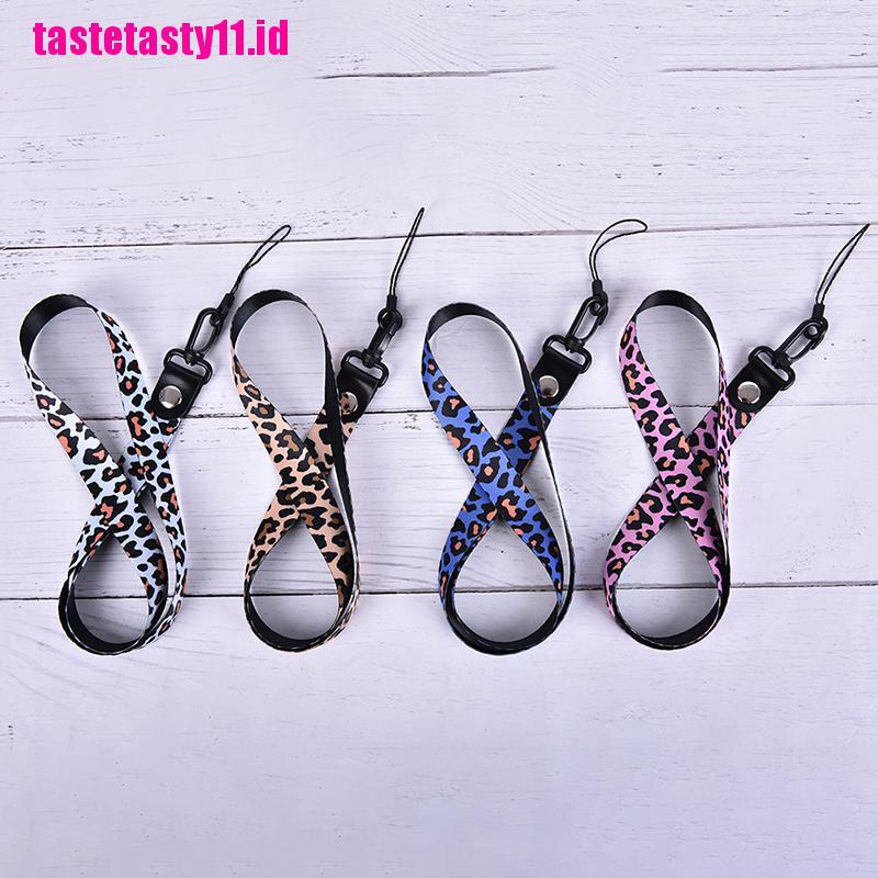 Lanyard Leher Panjang Motif Leopard Dapat Dilepas Untuk holder Kunci Ponsel Universal