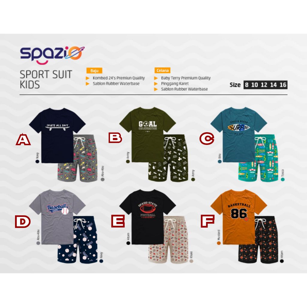 PAKAIAN SETELAN ANAK SPORT SUIT KIDS BY SPAZIO