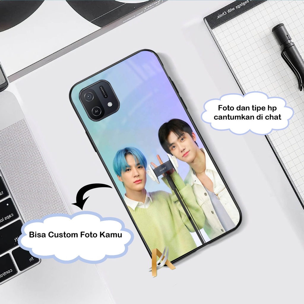 Custom Foto Kamu Softcase Glass For Oppo A76 A95 A16 A74 RENO 7 4G 5G 7Z 6 5 5F Vivo Y01 Y15S Y21 Y2