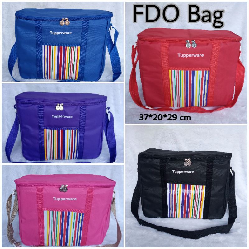 Tas Bekal Tupperware Fdo ( Zipper bunga Es ) / Tas Multifungsi/ Fdo bag