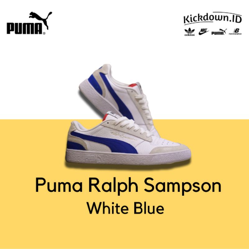 Puma Ralph Sampson White Blue Original BNWB BNIB / Sepatu Casual Pria Premium Original