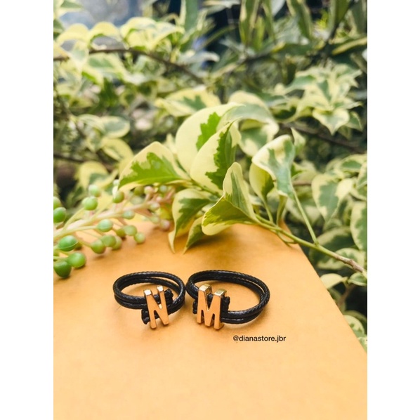 Cincin Tali Charm Inisial / Cincin Tali / Cincin inisial / Cincin couple