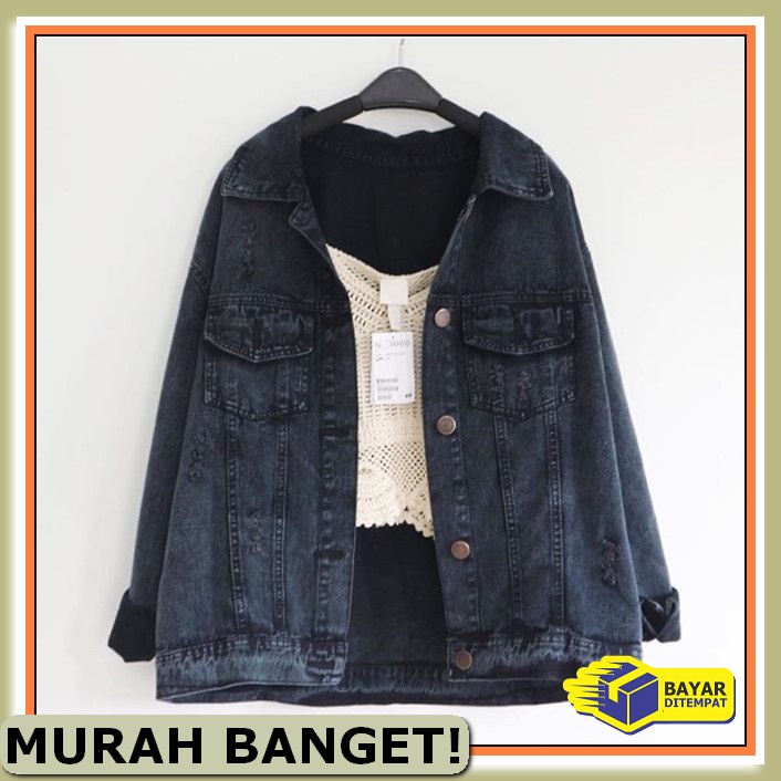 Jaket Jeans Korea Mutiara Import Bkk Hk Chn Bangkok China. Ym793 ZB493 Oversize Black Jacket