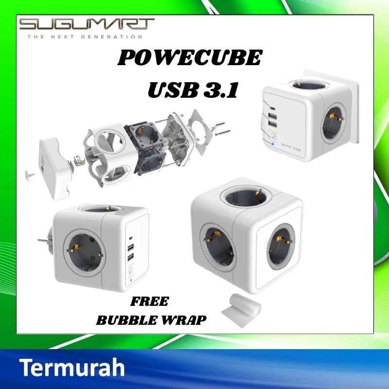 Jual POWERCUBE SOCKET USB 3.1 | STOP KONTAK LISTRIK TANPA KABEL| POWER ...