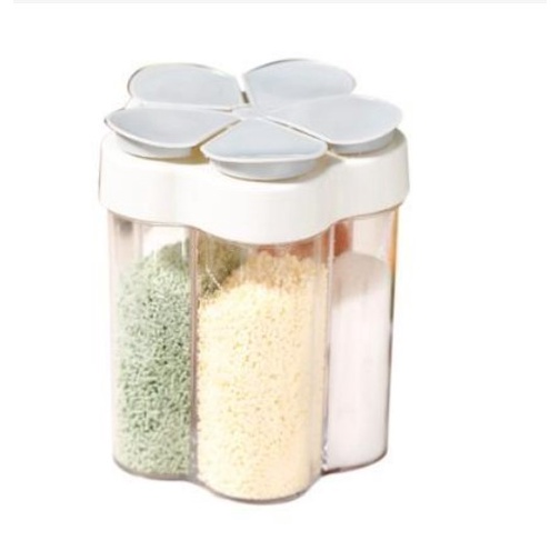 Tempat Bumbu Dapur Minimalis 5 Sekat / Kotak penyimpanan Bumbu 5in1 White_Cell