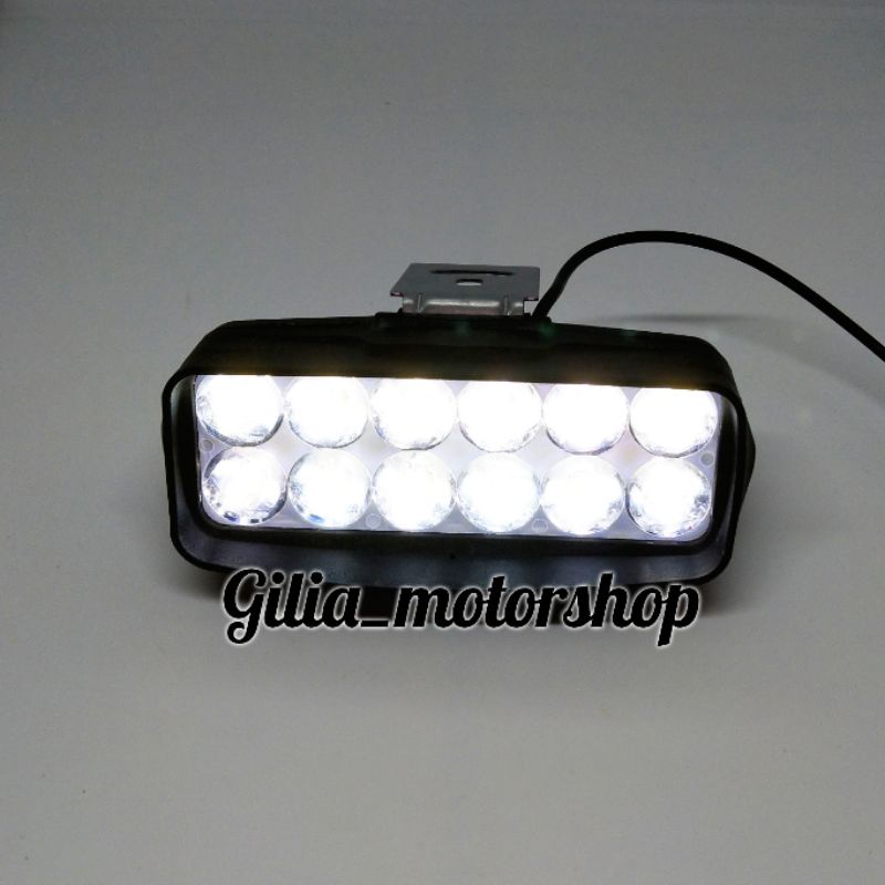 Lampu Sorot Kotak 12 Mata Lampu Tembak LED 12 mata Buat Motor Mobil/lampu utama LED  12 LED nyala putih