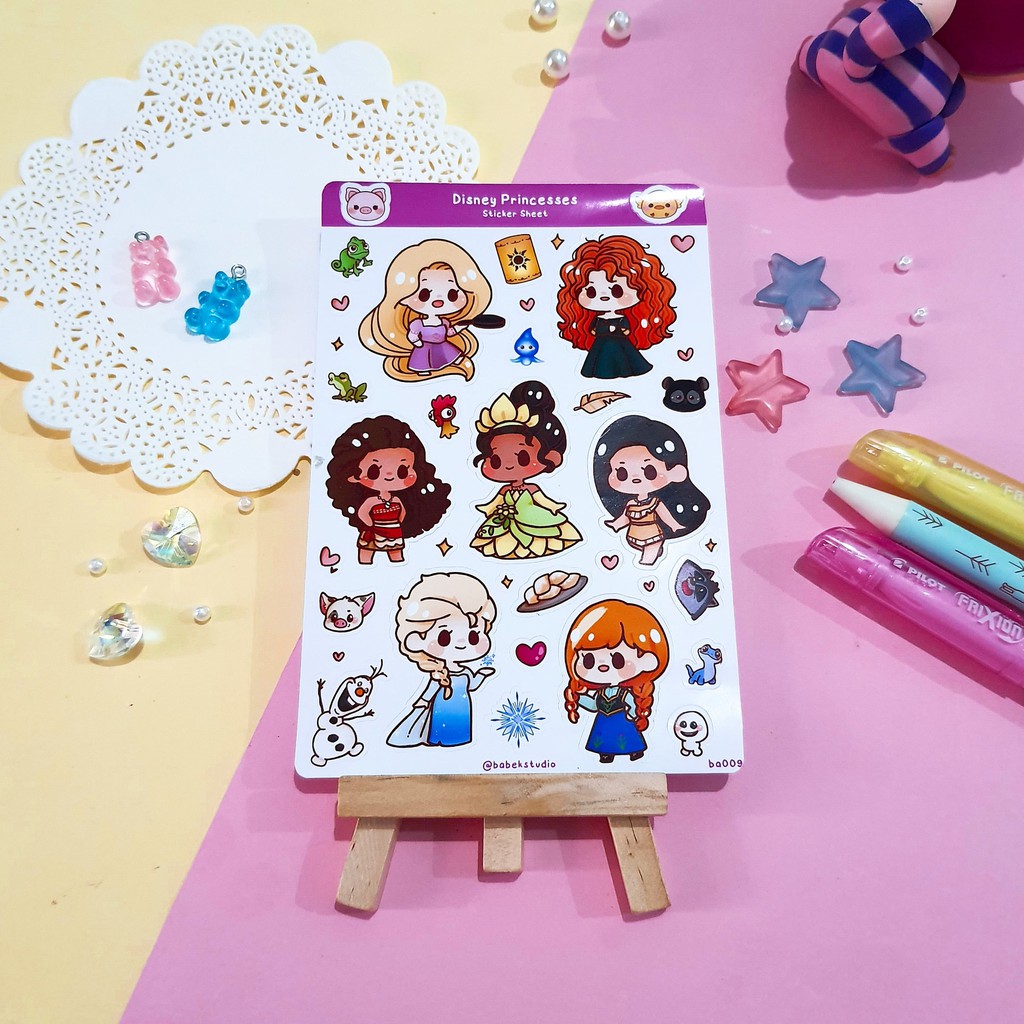 

Disney Princesses ♡ ba009 ♡ Babek Studio Planner Deco Sticker Sheet