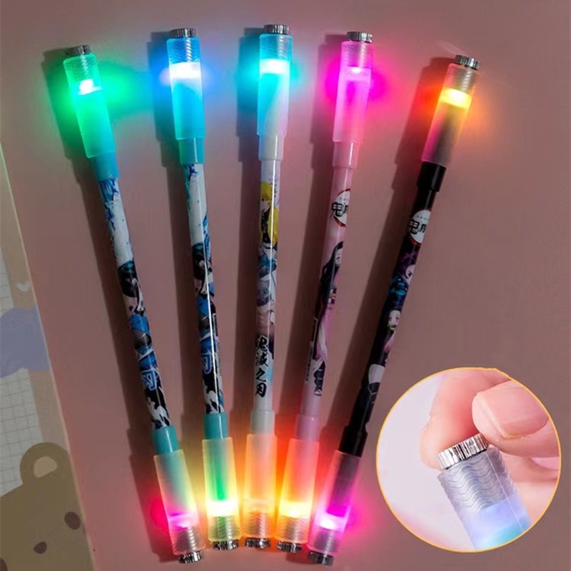 1pc Pulpen Gel LED Luminous Flexible Bahan Plastik Warna Acak Untuk Stationery Sekolah / Kantor