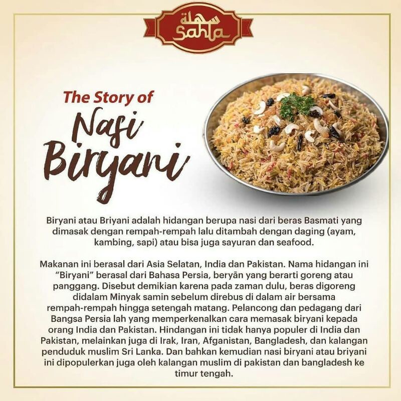 

nasi long grain berikut bumbu instant biryani