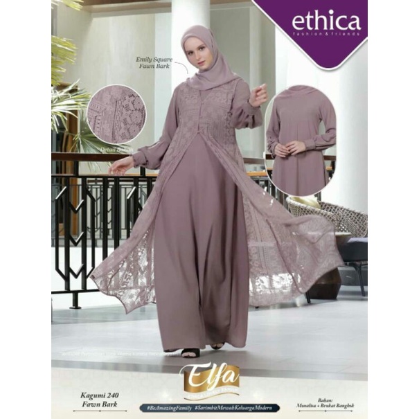 Ethica Gamis Kagumi 240 Fawn Bark / XXL ( Sarimbit Elfa 235 )