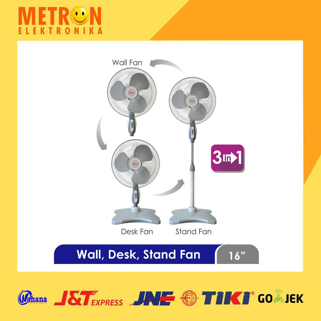 COSMOS WADESTA 16 S055 / KIPAS ANGIN 3 IN 1 / WALL, DESK, STAND FAN 16 INCH 46 WATT / 16S055