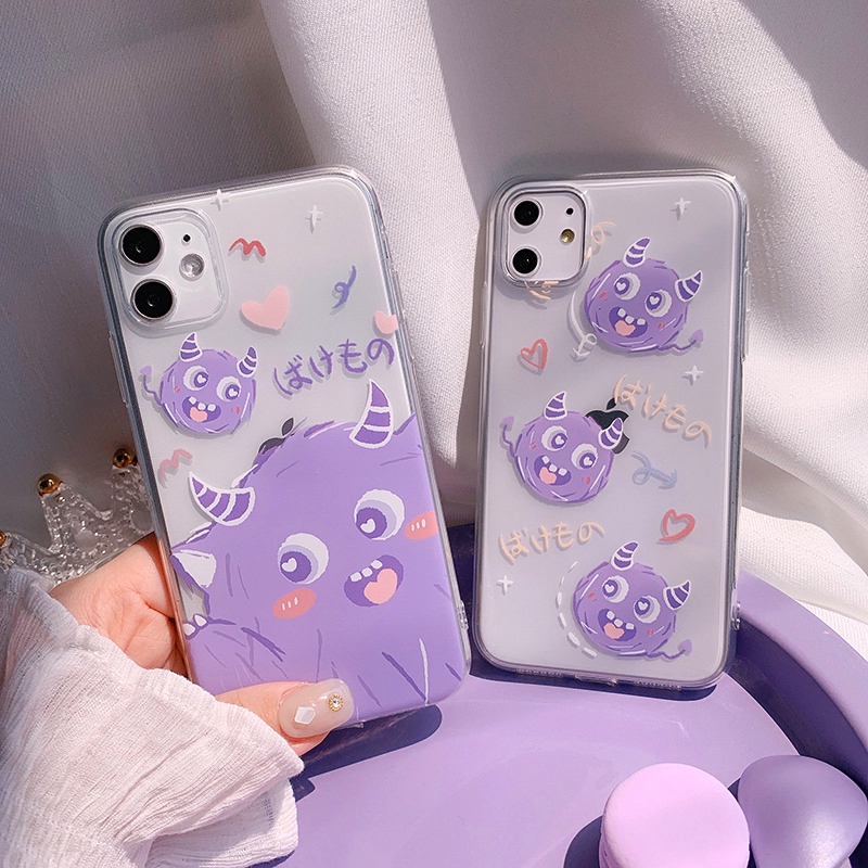 Monster Kecil Ungu Yang Lucu Soft Case Oppo A53 2020 A92 A52 A72 A92s A3s A5s A57 A39 A7 A5 2020 A9 2020 F11pro F11 F9 F7 F5 F3 F3plus F3 F1s A59 F1plus F1 A91 F15 A83 A71