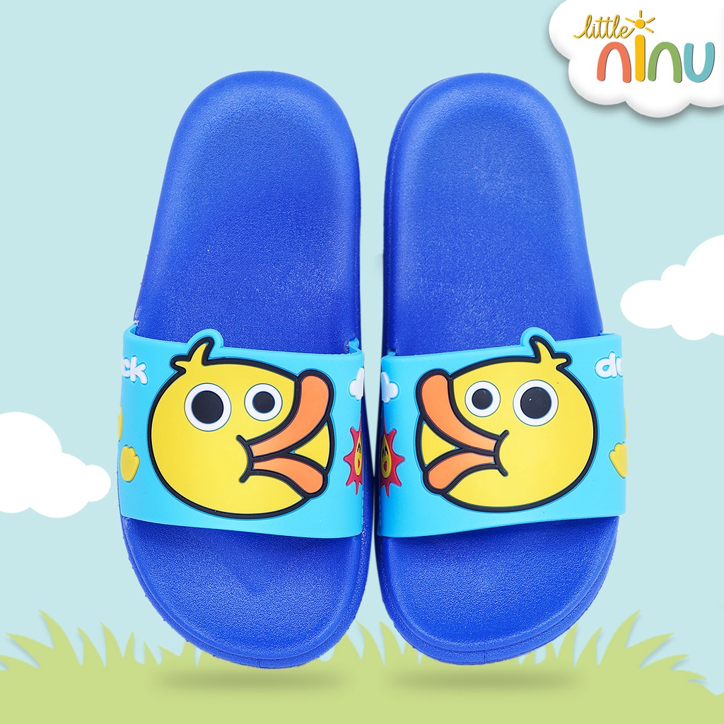 LITTLE NINU Sandal Jelly Anak Slip On Slipper Duck Karakter Bebek