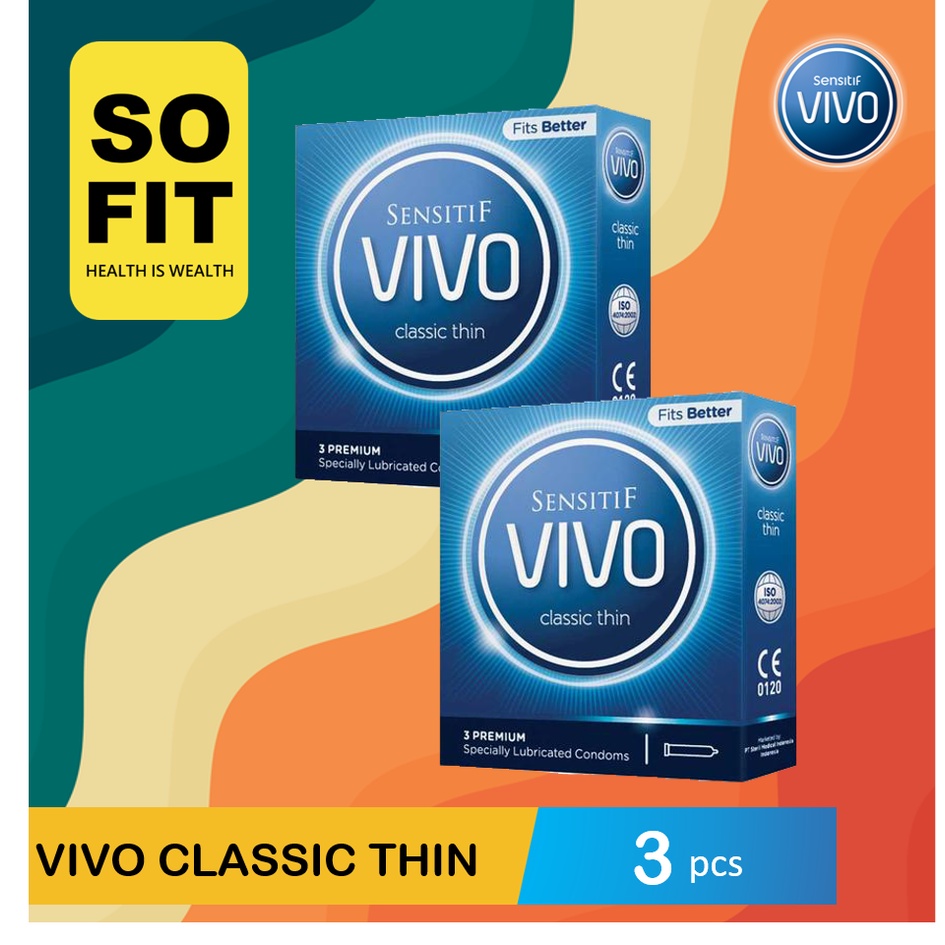 Kondom VIVO CLASSIC THIN 3 Pcs / Alat Kontrasepsi