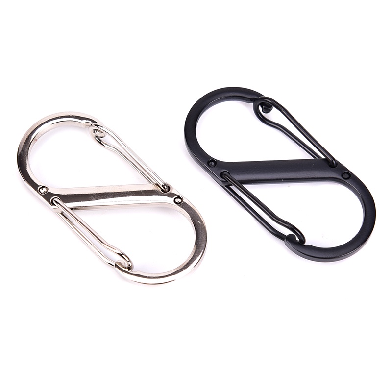 (LUCKID) 1pc Carabiner Multifungsi Bentuk S Bahan Stainless Steel Untuk Outdoor