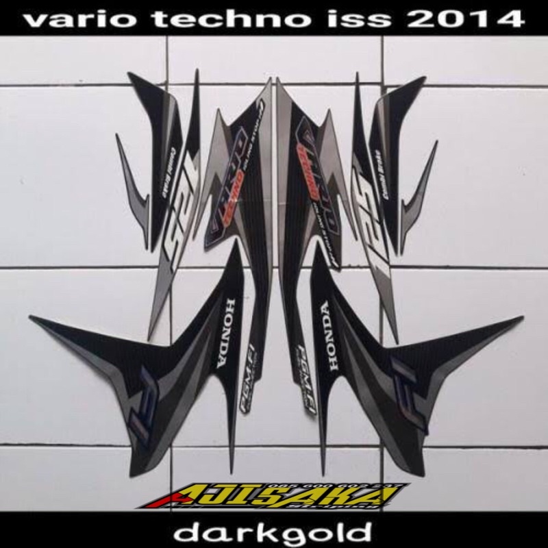 striping stiker lis les vario tecno 125 fi idling stop iss 2014 brown coklat abu abu