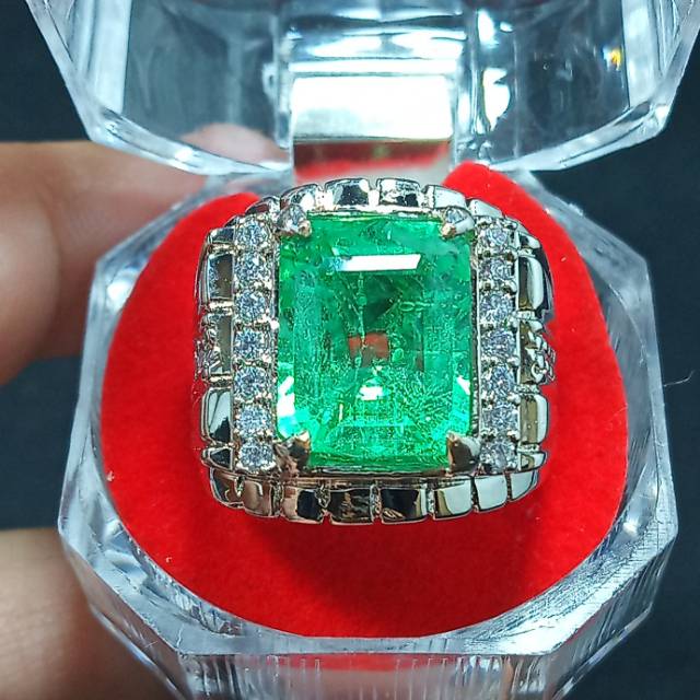 TERLARIS BATU ZAMRUD COLOMBIA CATAM RING PERAK BANGKOK SIAP PAKAI