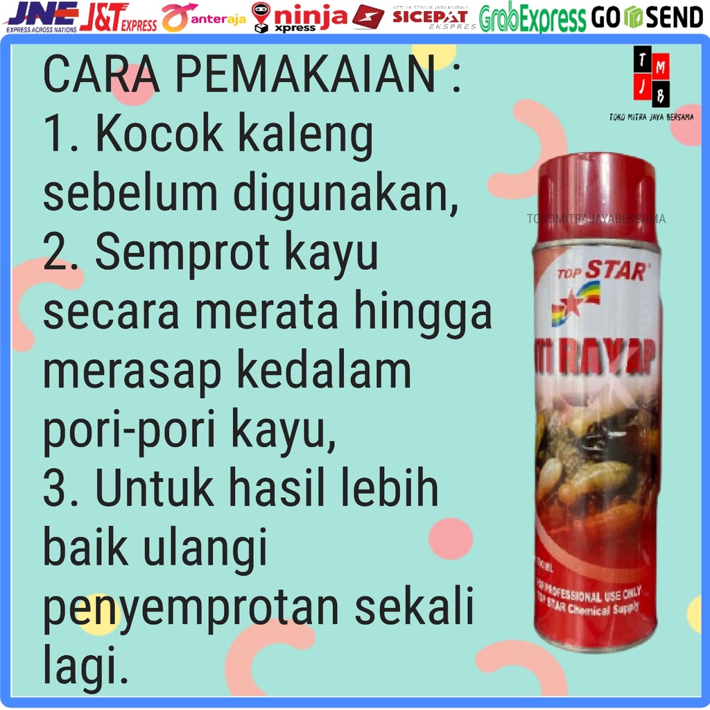 TOP STAR SPRAY OBAT SEMPROT ANTI RAYAP 500ML ORIGINAL 500 ML AMPUH