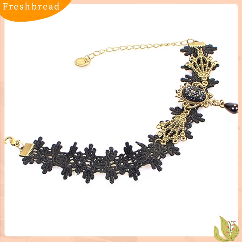 Fresh| Gelang Kaki Lace Bunga Vintage Warna Hitam Untuk Wanita