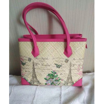 Tas Anyaman Pandan / Tas Motif Decoupage