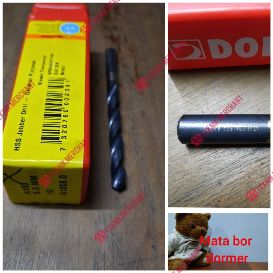MATA BOR BESI DORMER 8,0MM 8.0MM HSS JOBBER DRILL 8 8MM 8.0 8,0 MM