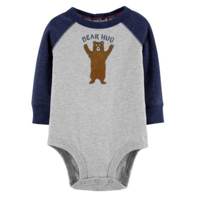 jumper anak bayi laki laki oshkh-Grey bear hug