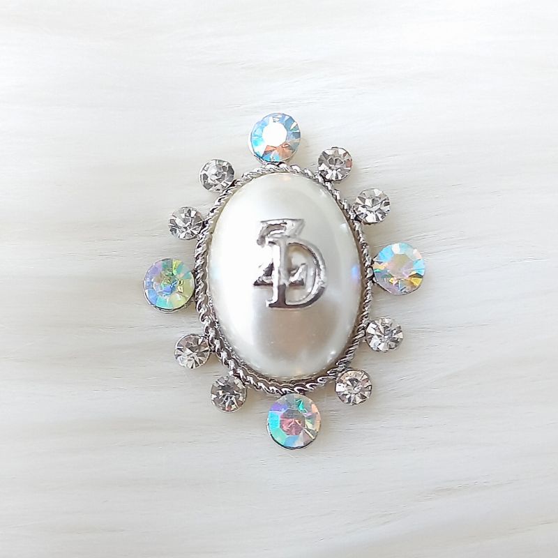 Bros B/bross signature branded /brooch button/Bros hijab buttonscarves Athar shop scarves murah-Zd oval silver