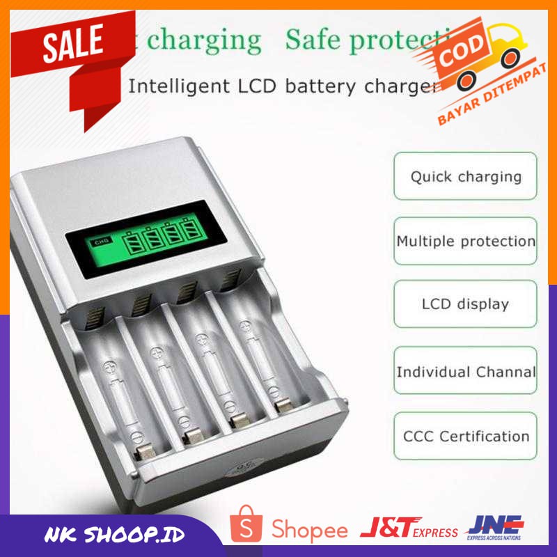 Charger Batre Baterai 4 Slot LCD Display for AA AAA NiMh NiCd C903W / Cas Batre aa 4 Slot