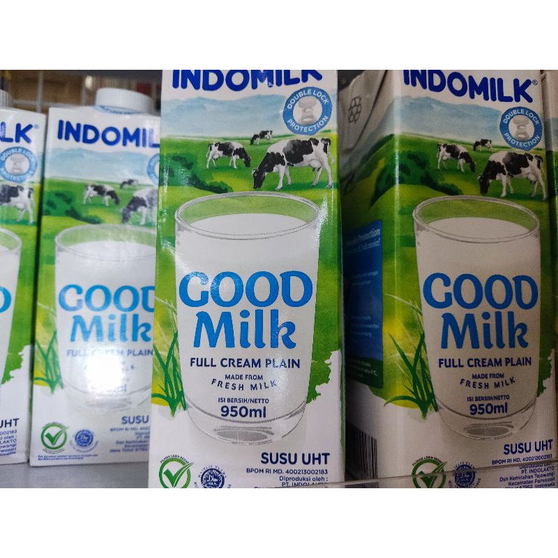 Jual Indomilk Uht Good Milk Full Cream Plain 950 Ml Shopee Indonesia 3288