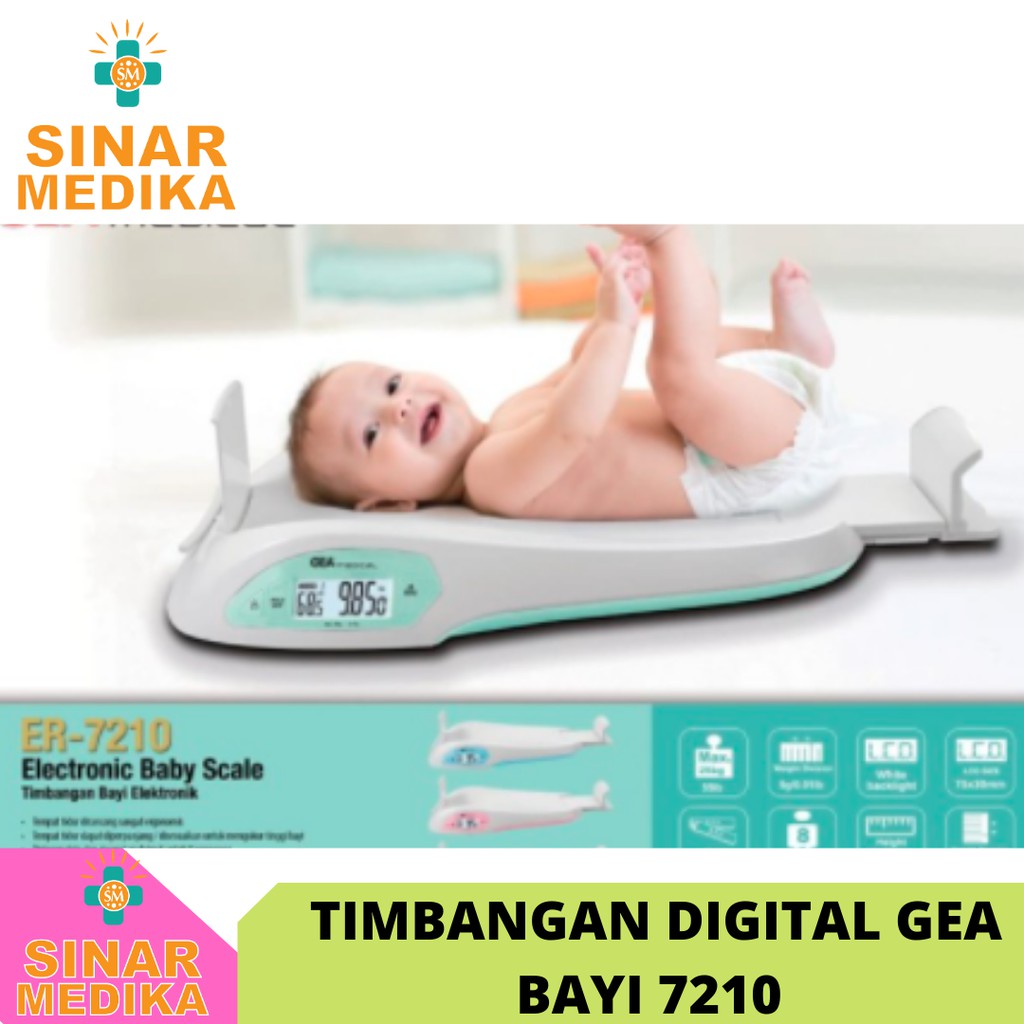 TIMBANGAN BERAT BADAN DIGITAL DAN TINGGI BADAN GEA 7210 BAYI . ALAT UKUR TINGGI DAN BERAT BADAN BAYI