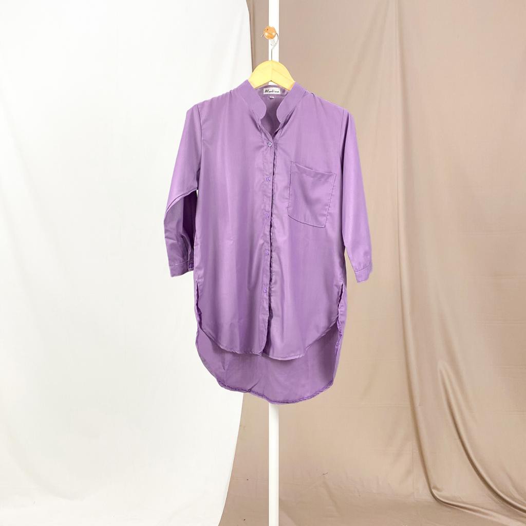 Kemeja Tunik Polos / Kemeja Wanita / Kemeja Polos / Kemeja Kerja / Bahan Toyobo-Lilac