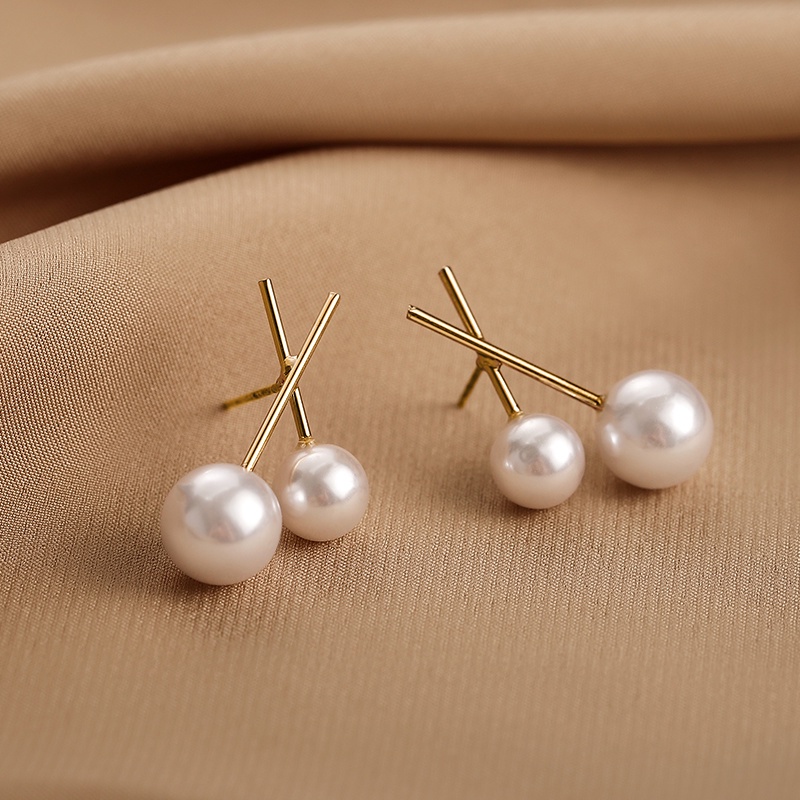 Anting Wanita Aksen Mutiara Gaya Korea Untuk Musim Panas