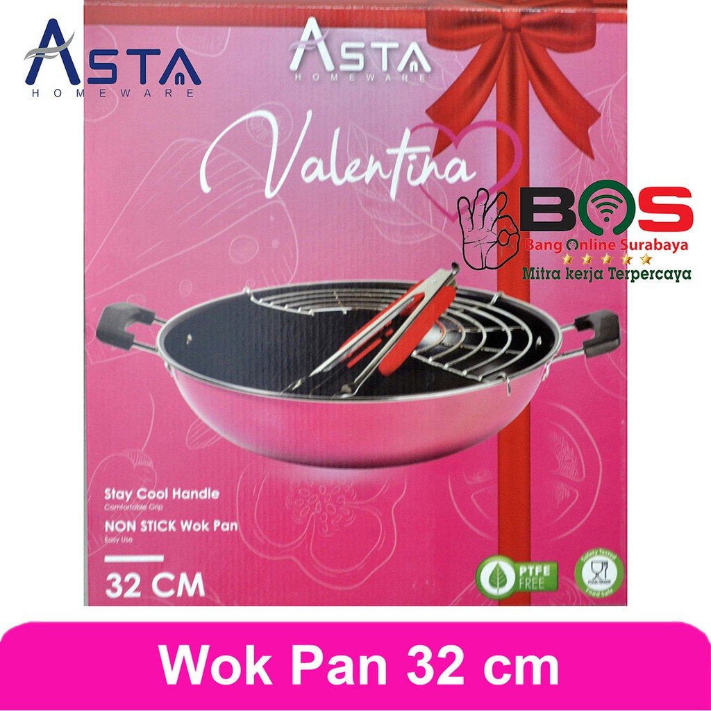 Panci Wok Pan Asta Valentina 32 CM Anti Lengket Panci Wok Pan Asta 32 CM Tirisan