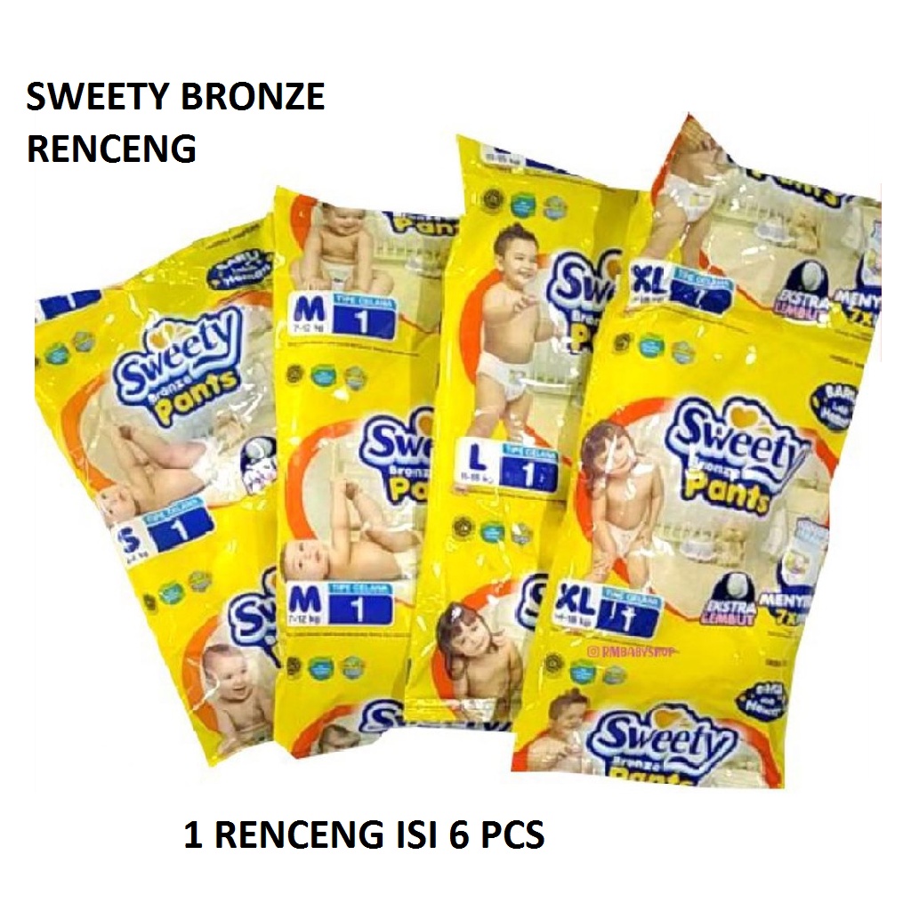SWEETY BRONZE PANTS ukuran XL , L , dan M / TIPE CELANA DRY X-PERT RENCENG ISI 6 SACHET