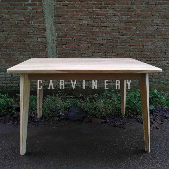 Meja Makan Minimalis Kayu Jati Murah Ukuran 120x80 cm Untuk Cafe