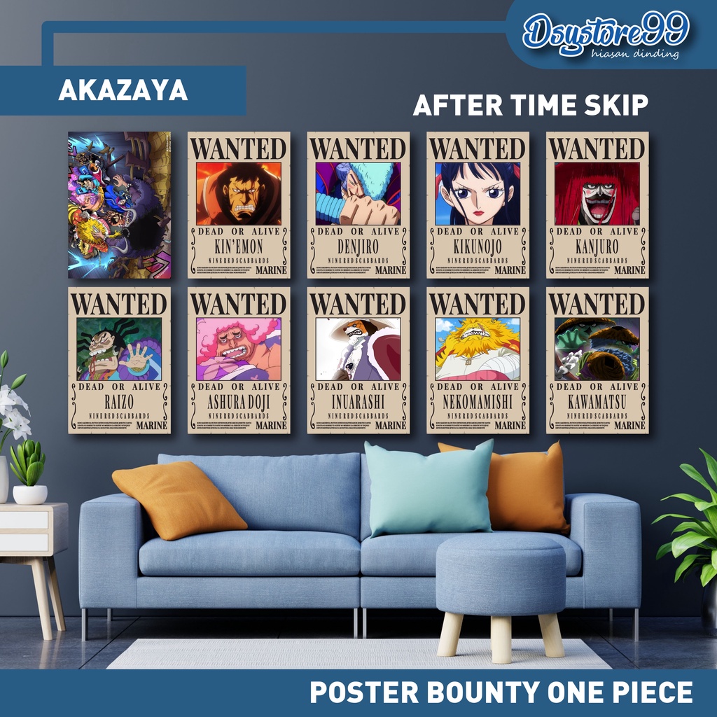 Poster Bounty One Piece 1SET KRU ISI 10PCS SIZE A4-AKAZAYA