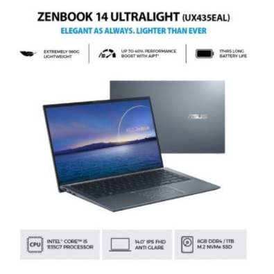 ASUS ZENBOOK 14 UX435EAL I5 1135G 8GB 1TB SSD 14" FHD W10 OFFICE
