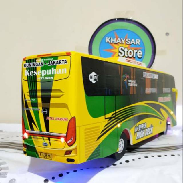 Miniatur Bus bis putra Luranggung shd plus lampu