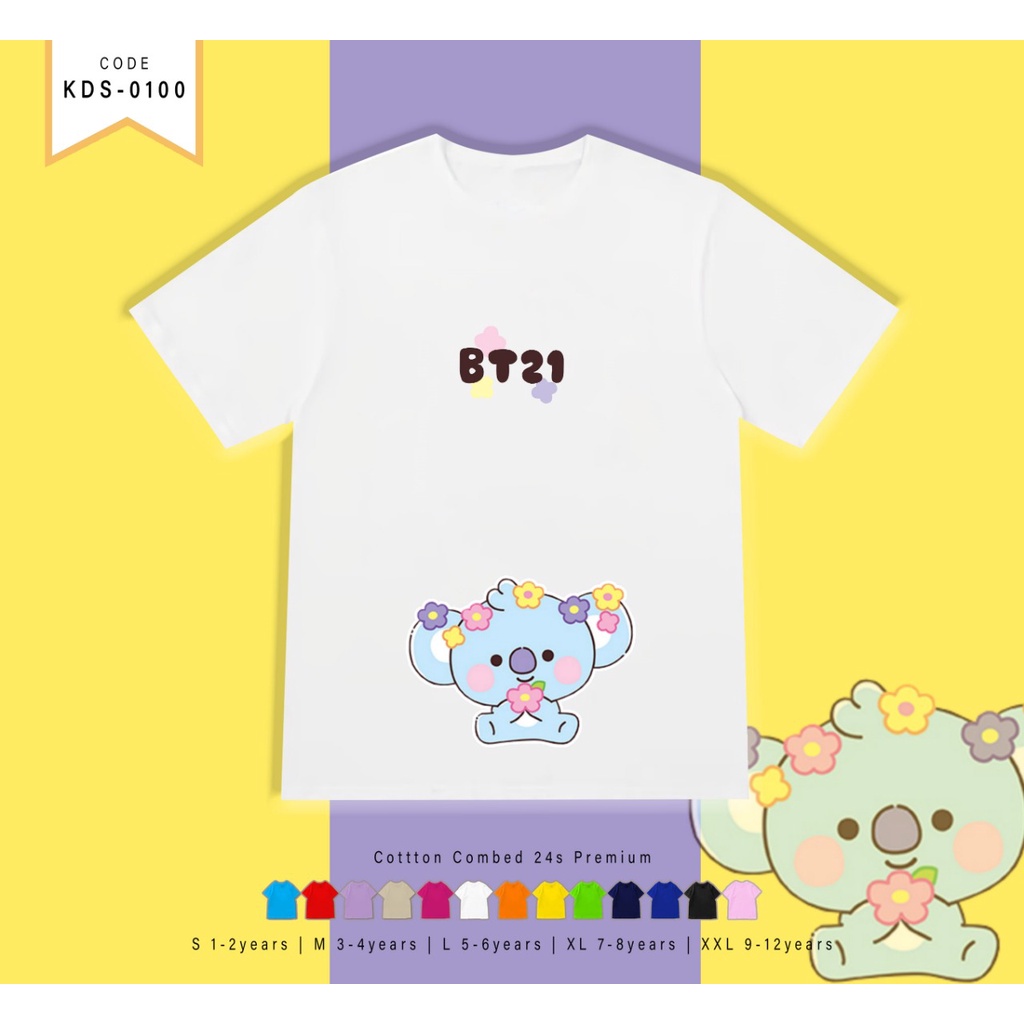 T-SHIRT KIDS / KAOS ANAK-ANAK BERGAMBAR BT211 FLOWER / CUSTOM TEE / MURAH /ARMY INDO